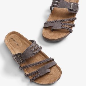 Maurices Vivienne Grey Braided Footbed Sandal